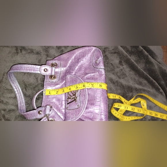 Purple Crocodile-Embossed Handbag - Picture 10 of 11